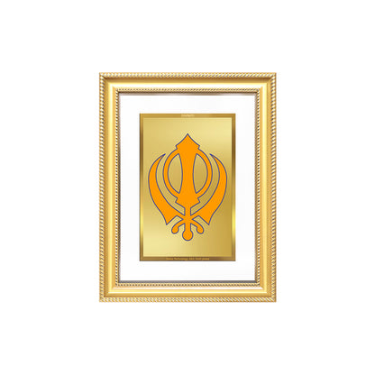 Diviniti 24K Gold Plated Khanda Sahib (Classic) Divine Wall Frame for Home Mandir & Office Decor | Luxury Spiritual Gift