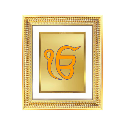 Diviniti 24K Gold Plated Ik Omkar (Classic) Divine Wall Frame for Home Mandir & Office Decor | Luxury Spiritual Gift