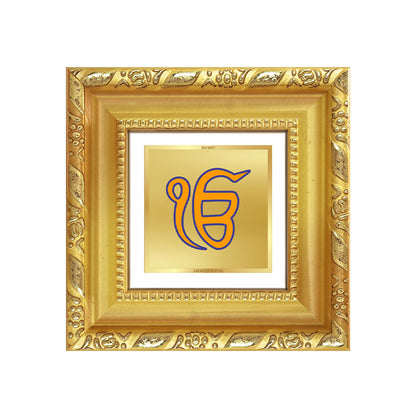 Diviniti Ik Onkar Tabletop Photo Frame in 24K Gold Plated Foil – Divine Unity, Peace & Eternal Truth – DG103S1A (10x10 CM)