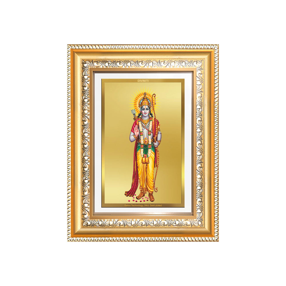 Diviniti 24K Gold Plated Ram Ji (Classic) Divine Wall Frame for Home Mandir & Office Decor | Luxury Spiritual Gift