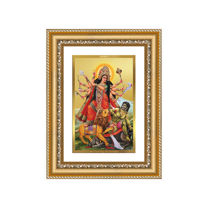 Diviniti 24K Gold Plated Durga - Mahishasura Mardini (Classic) Divine Wall Frame for Home Mandir & Office Decor | Luxury Spiritual Gift
