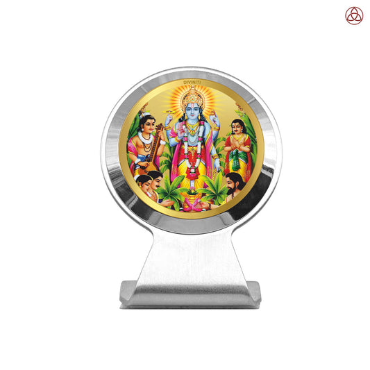 Lord Satyanarayana | Divine Form of Truth and Prosperity Tabletop Frame in 24K Gold Plated Foil
