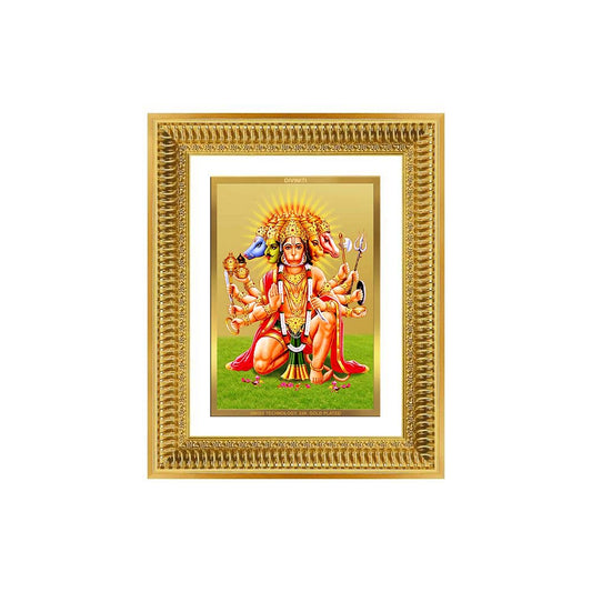 Diviniti 24K Gold Plated Panchmukhi Hanuman (Classic) Divine Wall Frame for Home Mandir & Office Decor | Luxury Spiritual Gift