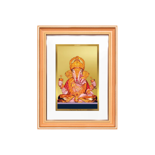 Dagdu Ganesh | Shri Dagdusheth Halwai Ganpati Wall & Tabletop Frame in 24K Gold Plated Foil