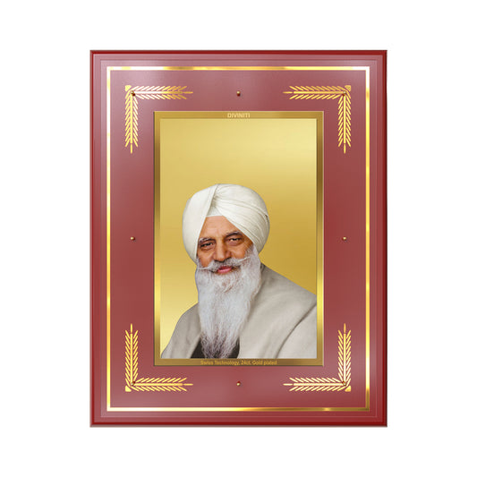 Baba Gurinder Singh Ji Maharaj | Spiritual Master of Radha Soami Satsang Beas Wall Mount Photo Frame in 24K Gold Plated Foil