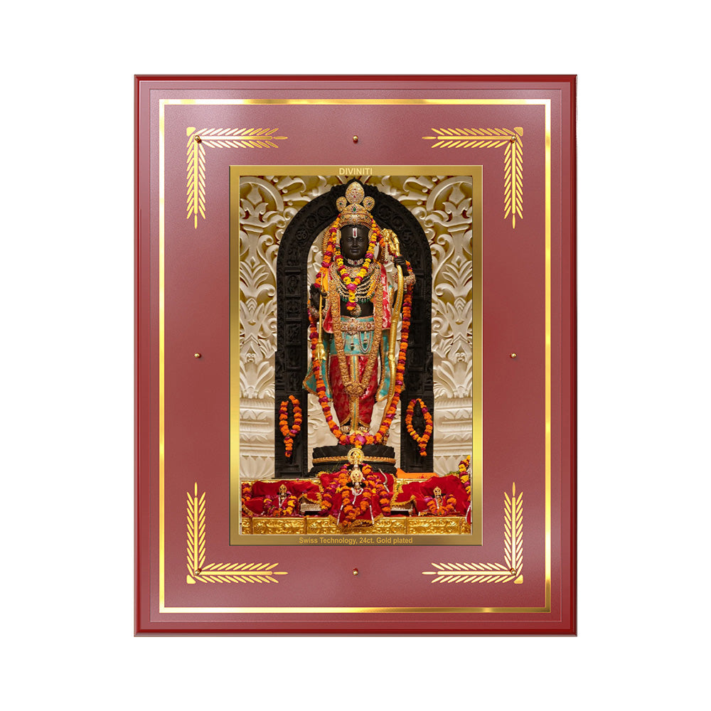Ram Lalla Wall Photo Frame in 24K Gold Plated Foil | Divine Innocence, Blessings & Spiritual Joy