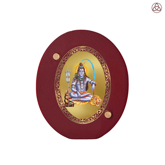 Lord Shiva Car Dashboard & Tabletop Photo Frame in 24K gold plated royal foil