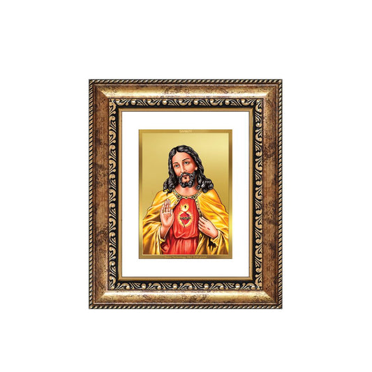 Diviniti 24K Gold Plated Jesus Christ Divine Table Top Frame for Home Mandir & Office Decor | Luxury Spiritual Gift