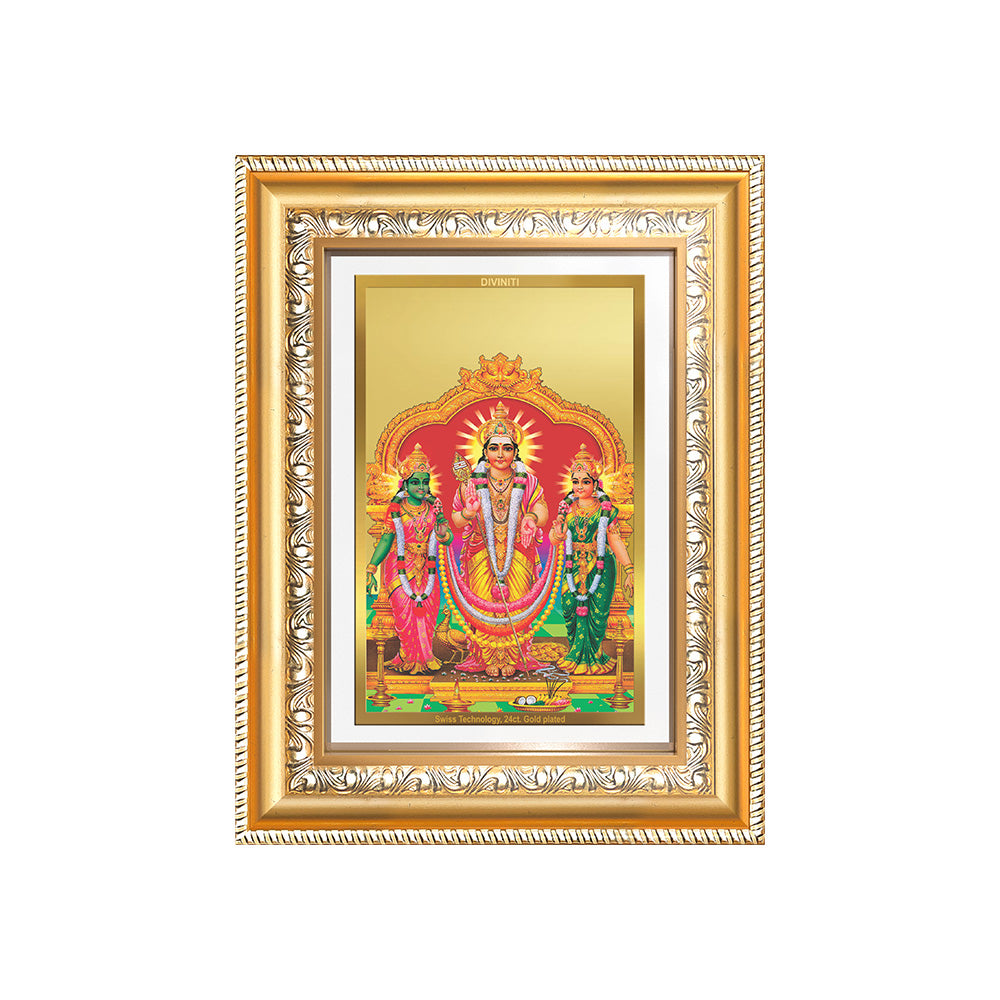 Diviniti 24K Gold Plated Murugan Velli (Classic) Divine Wall Frame for Home Mandir & Office Decor | Luxury Spiritual Gift
