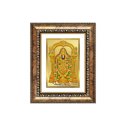 Diviniti 24K Gold Plated Tirupati Balaji Divine Wall and Table Top Frame for Home Mandir & Office Decor | Luxury Spiritual Gift