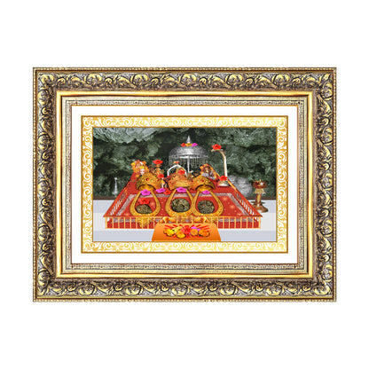 Diviniti 24K Gold Plated Mata Ka Darbar (Classic) Divine Wall Frame for Home Mandir & Office Decor | Luxury Spiritual Gift