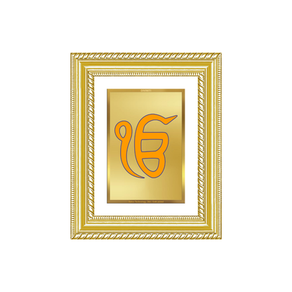Diviniti 24K Gold Plated Ik Omkar (Classic) Divine Wall and Table Top Frame for Home Mandir & Office Decor | Luxury Spiritual Gift