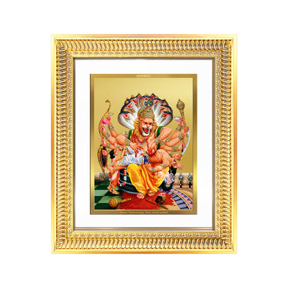 Diviniti 24K Gold Plated Narasimha (Classic) Divine Wall Frame for Home Mandir & Office Decor | Luxury Spiritual Gift