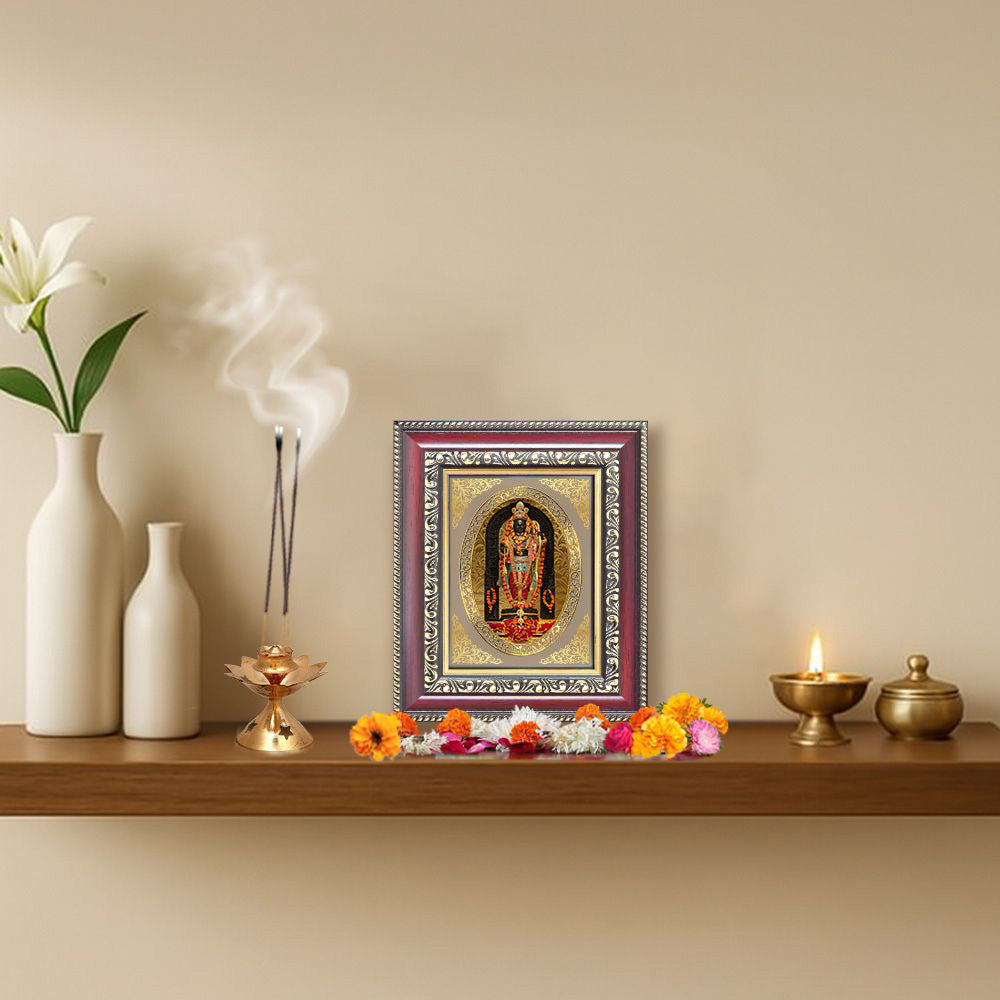 Diviniti 24K Gold Plated Ram Lalla (ROYAL) Divine Table Top Frame for Home Mandir & Office Decor | Luxury Spiritual Gift