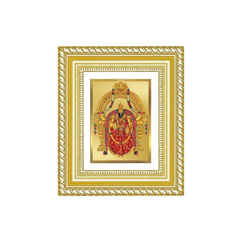 Diviniti 24K Gold Plated Padmavati Divine Table Top Frame for Home Mandir & Office Decor | Luxury Spiritual Gift