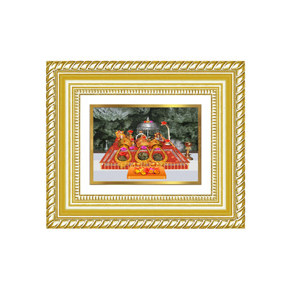 Diviniti 24K Gold Plated Mata Ka Darbar Divine Table Top Frame for Home Mandir & Office Decor | Luxury Spiritual Gift