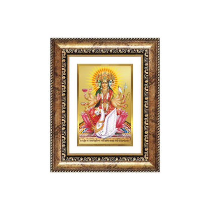Diviniti 24K Gold Plated Gayatri Maa (Classic) Divine Wall and Table Top Frame for Home Mandir & Office Decor | Luxury Spiritual Gift