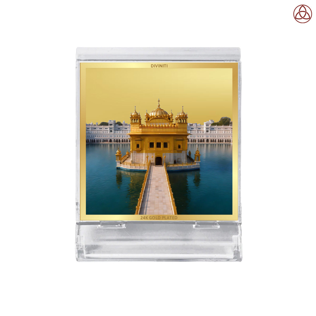 Golden Temple | Sacred Sikh Shrine Car Dashboard & Tabletop Photo Frame in 24K Gold Plated Foil