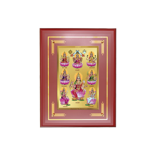 Diviniti 24K Gold Plated Ashtalakshmi Blessing Tabletop Photo Frame | Wealth, Prosperity & Divine Abundance