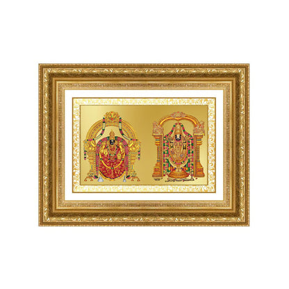 Diviniti 24K Gold Plated Padmavati And Balaji (Classic) Divine Wall Frame for Home Mandir & Office Decor | Luxury Spiritual Gift