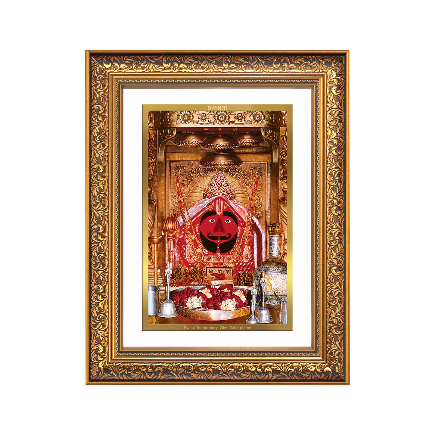 Diviniti 24K Gold Plated Salasar Balaji (Classic) Divine Wall Frame for Home Mandir & Office Decor | Luxury Spiritual Gift