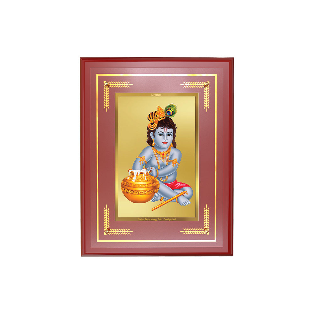 Diviniti 24K Gold Plated Bal Gopal Blessing Tabletop Photo Frame | Joy, Love & Divine Grace