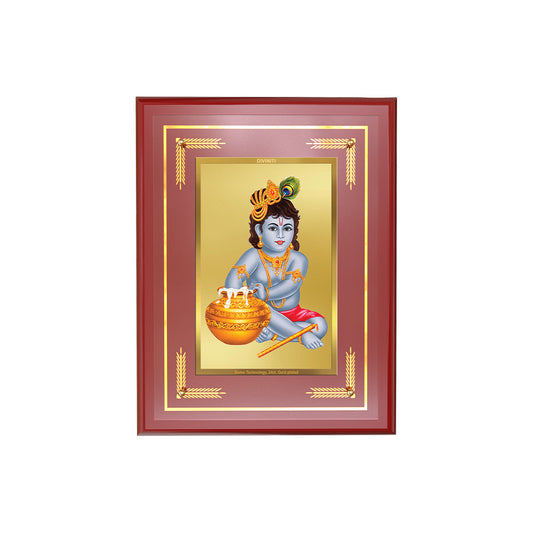 Diviniti 24K Gold Plated Bal Gopal Blessing Tabletop Photo Frame | Joy, Love & Divine Grace