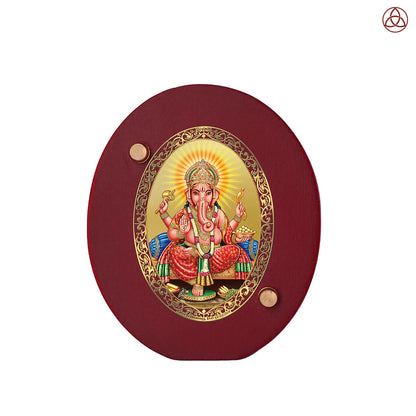 Ganesha Car Dashboard & Tabletop Photo Frame in 24K gold plated royal foil