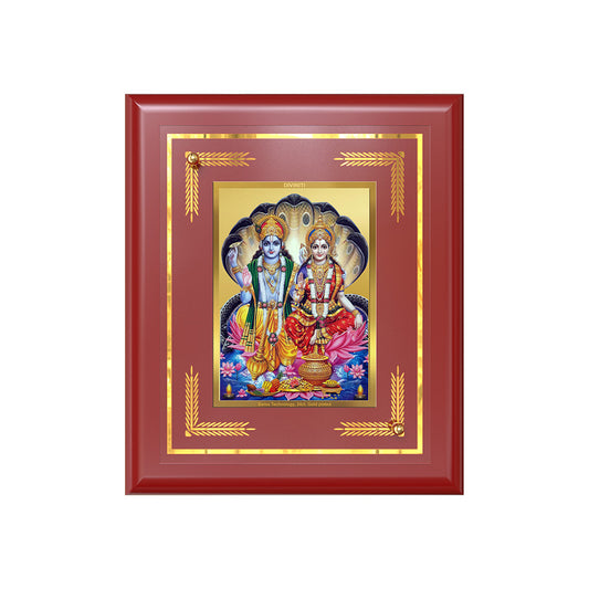 Diviniti 24K Gold Plated Lord Vishnu & Lakshmi Blessing Tabletop Photo Frame | Prosperity, Protection & Divine Grace