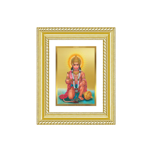 Diviniti 24K Gold Plated Ashirwad Hanuman (Classic) Divine Wall and Table Top Frame for Home Mandir & Office Decor | Luxury Spiritual Gift