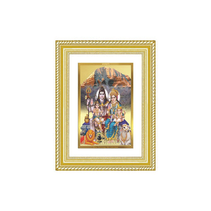 Diviniti 24K Gold Plated Shiv Parivar (Classic) Divine Wall Frame for Home Mandir & Office Decor | Luxury Spiritual Gift
