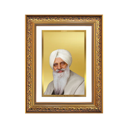 Baba Gurinder Singh Ji Maharaj | Spiritual Master of Radha Soami Satsang Beas Wall Mount Photo Frame in 24K Gold Plated Foil