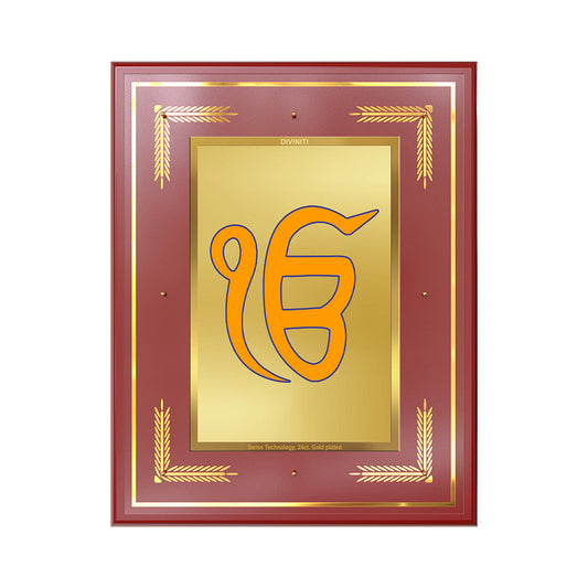 Ik Onkar Wall Photo Frame in 24K Gold Plated Foil | Divine Unity, Peace & Eternal Truth