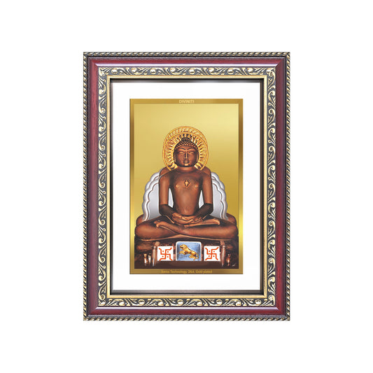 Diviniti 24K Gold Plated Mahavir (Classic) Divine Wall Frame for Home Mandir & Office Decor | Luxury Spiritual Gift