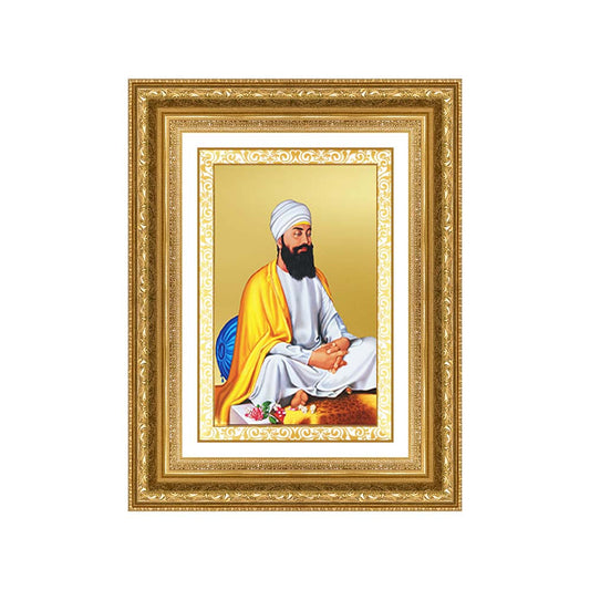 Diviniti 24K Gold Plated Guru Tegh Bahadur Sahib Ji (Classic) Sacred Sikh Wall Frame for Home Decor & Office Ambiance | Premium Spiritual Gift