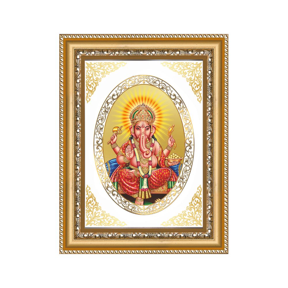 Lord Ganesha | Divine Wall & Tabletop Royal Photo Frame in 24K Gold Plated Foil