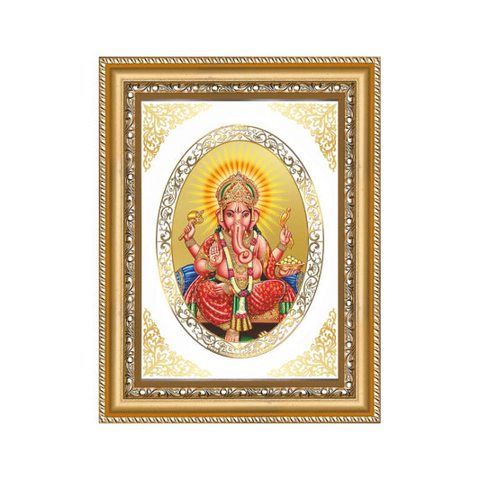 Lord Ganesha | Divine Wall & Tabletop Royal Photo Frame in 24K Gold Plated Foil