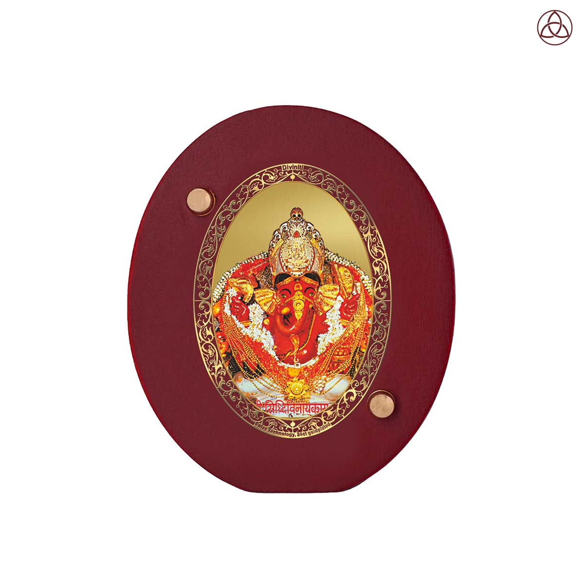 Siddhivinayak Car Dashboard & Tabletop Photo Frame in 24K gold plated royal foil