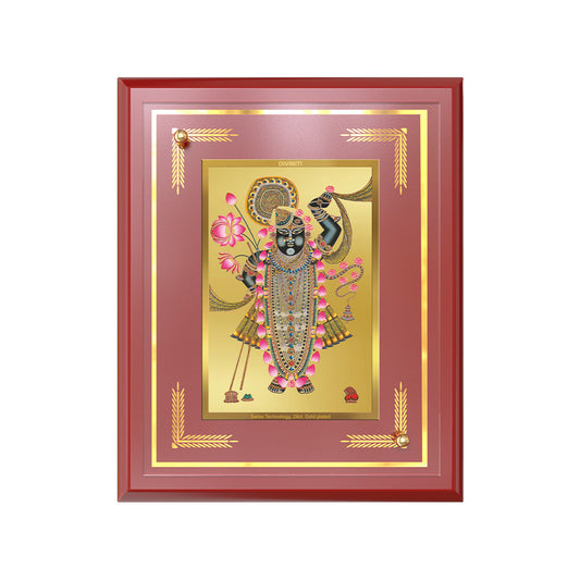 Diviniti 24K Gold Plated Shrinath Ji Blessing Tabletop Photo Frame | Devotion, Prosperity & Divine Grace