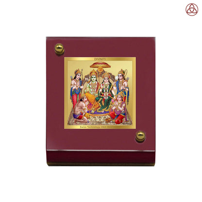 Ram Darbar | Divine Lord Ram, Sita, Laxman & Hanuman Car Dashboard & Tabletop Photo Frame in 24K Gold Plated Foil