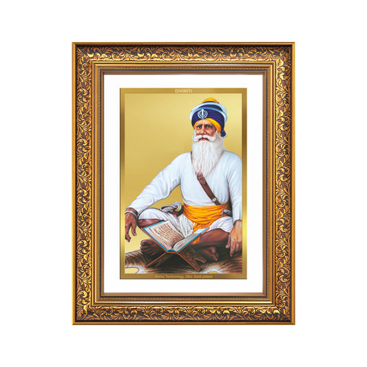 Baba Deep Singh Ji | Nihang Sikh and Martyr Wall Mount Photo Frame in 24K Gold Plated Foil