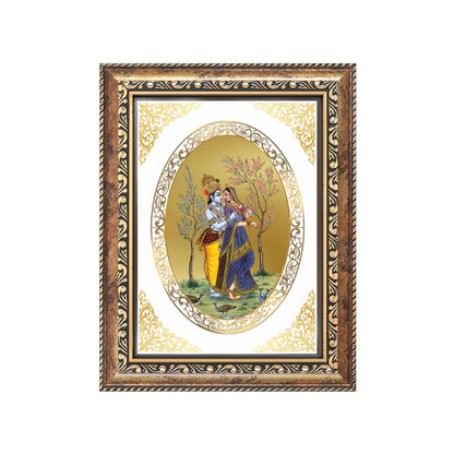 Radha Krishna Divine Eternal Love & Devotion Sacred Royal Tabletop Frame in 24K Gold Plated Foil