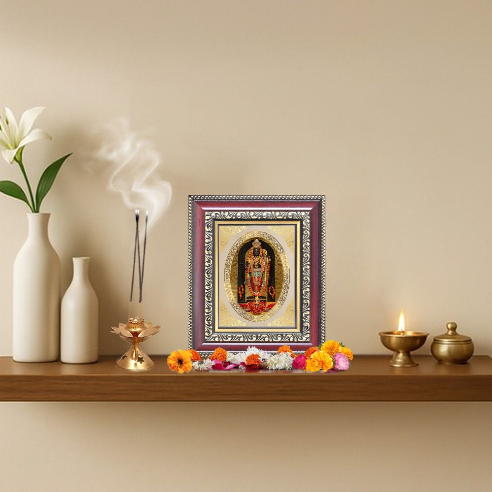 Diviniti 24K Gold Plated Ram Lalla (ROYAL) Divine Table Top Frame for Home Mandir & Office Decor | Luxury Spiritual Gift