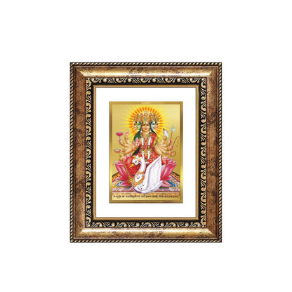 Diviniti 24K Gold Plated Gayatri Maa Divine Table Top Frame for Home Mandir & Office Decor | Luxury Spiritual Gift