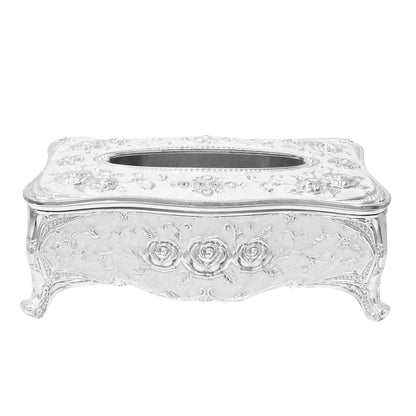 DIVINITI 999 Silver Plated Tissue Box Premium Decorative Luxurious Holder for Elegant Home and Office Décor (8.5x24x14 CM)