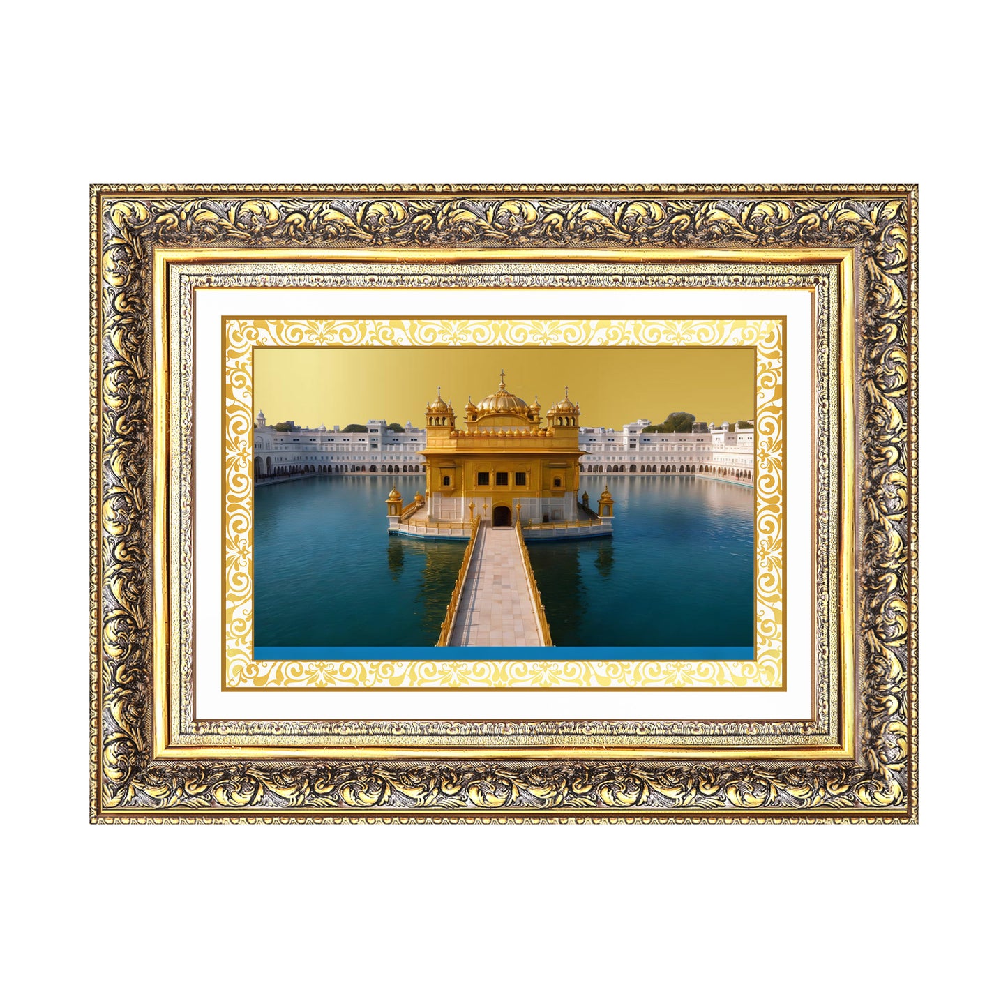 Diviniti 24K Gold Plated Golden Temple (Classic) Divine Wall Frame for Home Mandir & Office Decor | Luxury Spiritual Gift