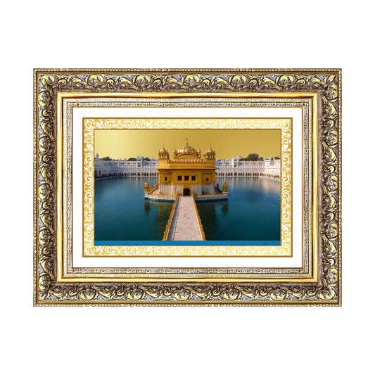Diviniti 24K Gold Plated Golden Temple (Classic) Divine Wall Frame for Home Mandir & Office Decor | Luxury Spiritual Gift
