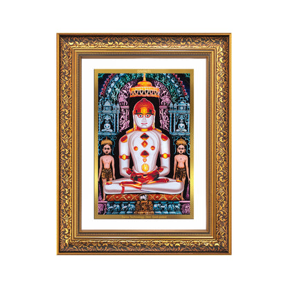 Diviniti 24K Gold Plated Adinath Divine Wall Frame for Home Mandir & Office Decor | Premium Jain Spiritual Gift
