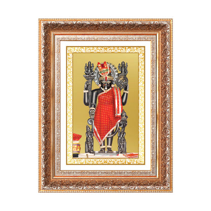 Dwarkadhish | Lord Krishna of Dwarka Wall Photo Frame in 24K Gold Plated Foil