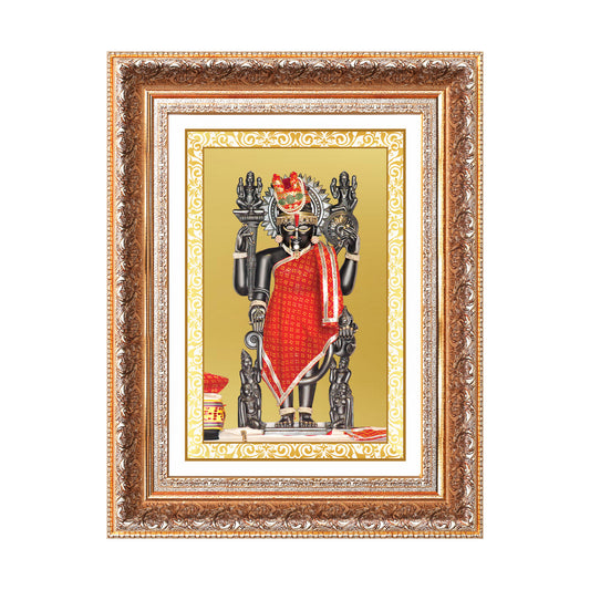 Dwarkadhish | Lord Krishna of Dwarka Wall Photo Frame in 24K Gold Plated Foil